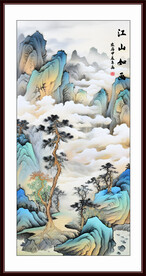 竖版山水风景画