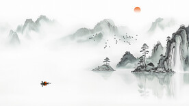 水墨画沙发背景墙