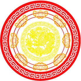 国风古龙如意回字纹图印