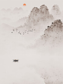 新中式简约水墨画