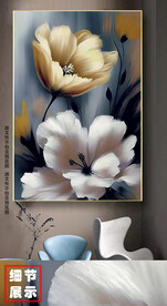 花卉骏马装饰画