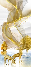 高端麋鹿玄关画