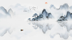 新中式客厅沙发背景墙