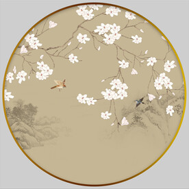 圆形花鸟画