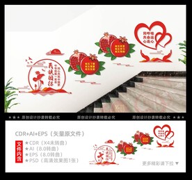 民族团结楼梯文化墙