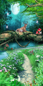 梦幻树林山水风景玄关