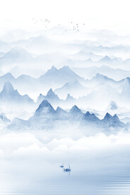 新中式水墨山水画