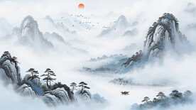 墨韵水墨意境山水画