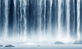 招财瀑布山水幕墙