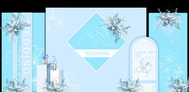 蓝色婚礼背景