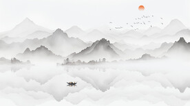 客厅背景墙装饰山水画