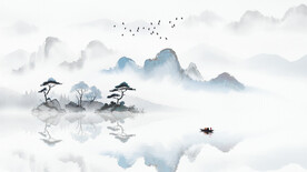 中式水墨背景海报