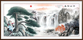 迎客松国画