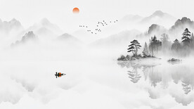 中国风山水风景