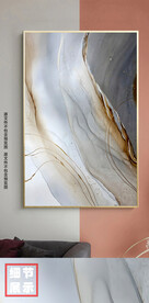 现代简约金色流体大理石装饰画