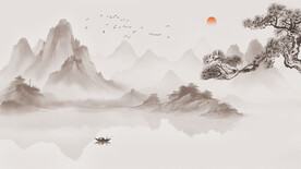 意境山水水墨画