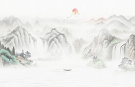 新中式客厅沙发背景墙 