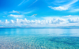 蓝天白云大海背景墙