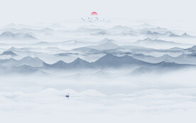 意境山水水墨山水画