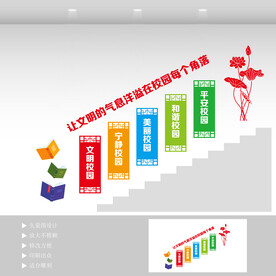创建文明校园楼梯文化墙