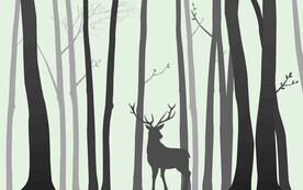 简约森林麋鹿沙发电视背景墙