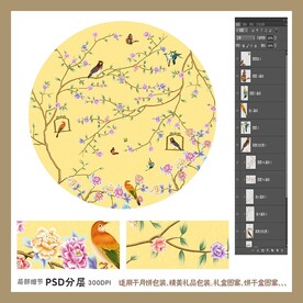 手绘花鸟包装礼盒