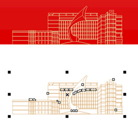 浙江财经大学主楼线稿图