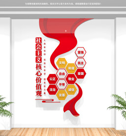 竖版社会主义核心价值观文化墙