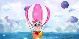 小飞猪卡通儿童房背景