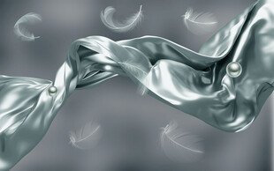 北欧灰豆绿羽毛电视沙发背景墙