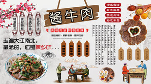 酱牛肉背景墙
