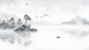 水墨山水电视背景