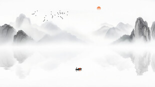 山水水墨背景图