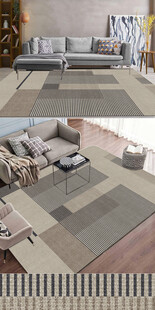 现代简约轻奢几何客厅地毯图案