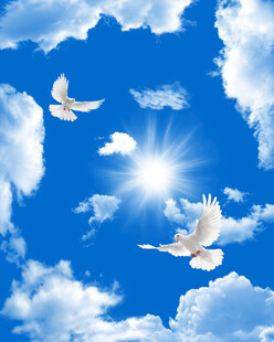 蓝天白云天顶画