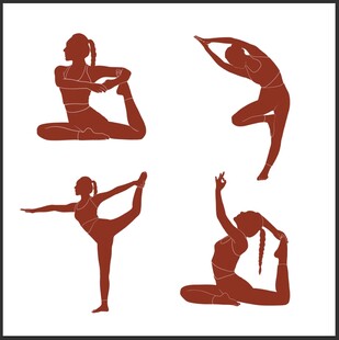 瑜伽人物剪影