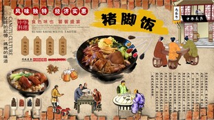 猪脚饭背景墙