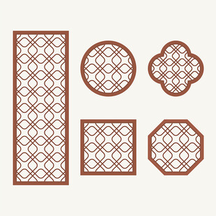 中式花纹 窗花格 镂空隔断
