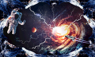 闪电星空探索太空