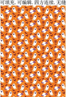 万圣节图案卡通幽灵 蝙蝠 蜘蛛