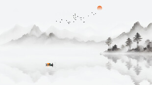 山水水墨背景