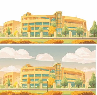 西安财经大学 建筑插画