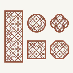 中式花纹 窗花格 镂空隔断