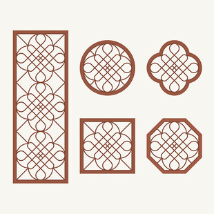 中式花纹 窗花格 镂空隔断