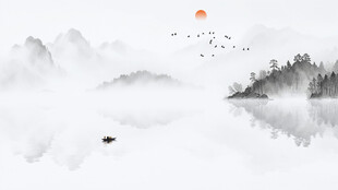 中式水墨背景海报