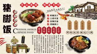 猪脚饭背景墙