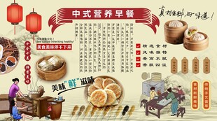 营养早餐背景墙