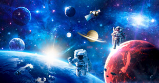 太空宇航员星球宇宙银河航天背景