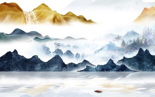 最新 高清中式山水 TIF分层