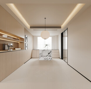 现代餐厅场景3D空景